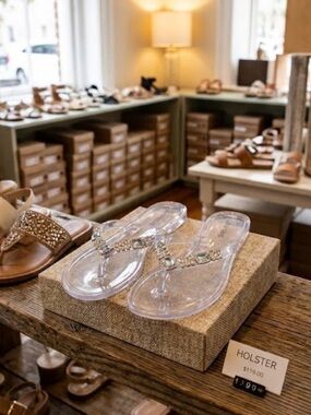 Holster Clear Jeweled Sandals